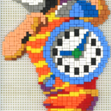 Stecksystem Clown mit Uhr mit XXL-Steckvorlage