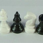 Schachfiguren weiss/schwarz KH 74 mm, ohne Filzsockel