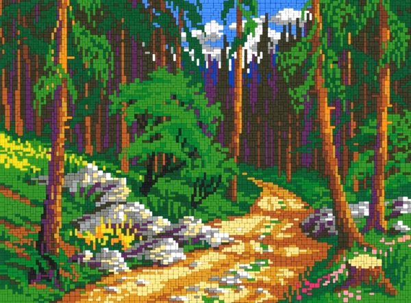 Stecksystem Der Waldweg mit XXL-Steckvorlage