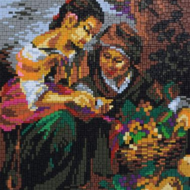 Stickit Mosaik-Bild ,,Die Fruchtverkäuferinnen,,