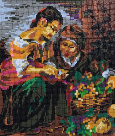 Stickit Mosaik-Bild ,,Die Fruchtverkäuferinnen,,