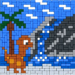 Stick it Dino am Wasserfall