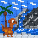 Stick it Dino am Wasserfall