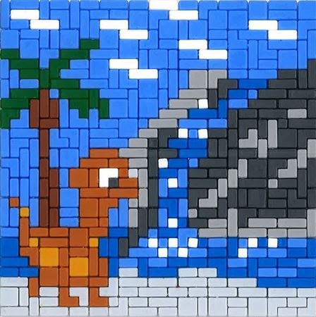 Stick it Dino am Wasserfall