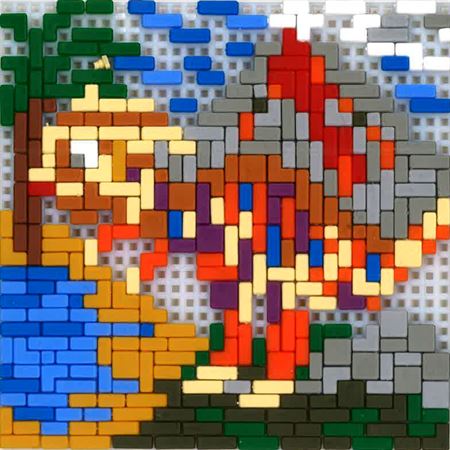 Stick it Dino mit Vulkan