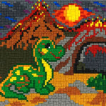 Stickit-Pixel "Dino vor der Höhle"