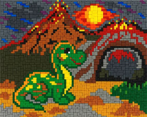Stickit-Pixel "Dino vor der Höhle"