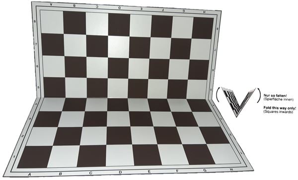 Schachplan faltbar weiss/hellbraun, Feld 55 mm