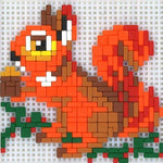 Stickit-Pixel Eichhörnchen mit Nuss