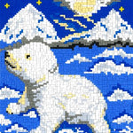 Stickit-Pixel Eisbär am Nordpol