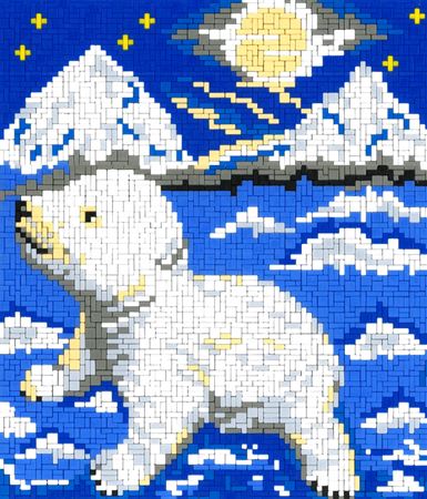 Stickit-Pixel Eisbär am Nordpol