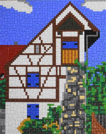 Stickit Stecksystem Fachwerkhaus an der Statdtmauer Stadt Spalt