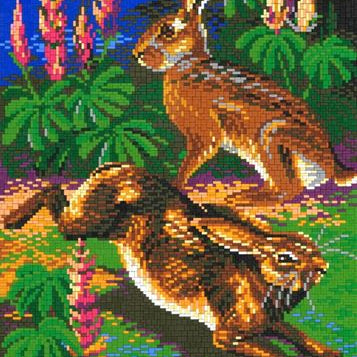 Stecksystem Feldhasen mit XXL-Steckvorlage