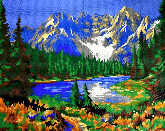 Stecksystem Gebirgssee mit XXL-Steckvorlage