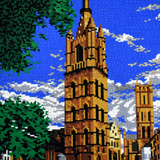 Stecksystem Gedächtniskirche Berlin mit XXL-Steckvorlage