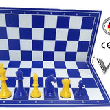 Schachset "Profi" mit Schachbrett und Schachfiguren KH 93 mm, gelb-blau
