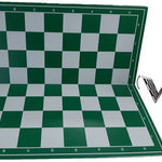 Schachplan faltbar weiss/grün, Feld 55 mm