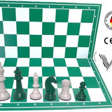 Schachset "Profi" mit Schachbrett und Schachfiguren KH 93 mm, weiss-grün
