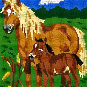 Stickit Haflinger mit Fohlen