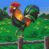 Stecksystem Hahn mit XXL-Steckvorlage