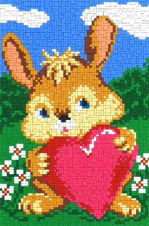 Stickit-Pixel Hase mit Herz