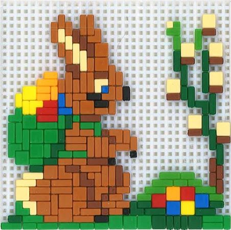 Stickit-Pixel Hase mit Osterkorb
