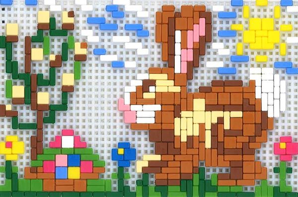 Stickit-Pixel Hase mit Osternest