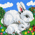 Stickit-Pixel Hasenmama mit Häschen