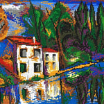 Stecksystem Haus am Fluß mit XXL-Steckvorlage