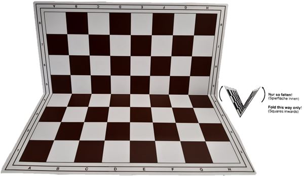 Schachplan faltbar weiss/dunkelbraun, Feld 55 mm