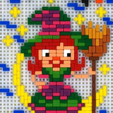 Stickit-Pixel Hexe auf dem Mond