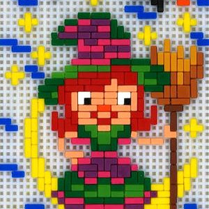 Stickit-Pixel Hexe auf dem Mond