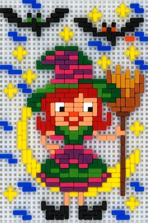 Stickit-Pixel Hexe auf dem Mond