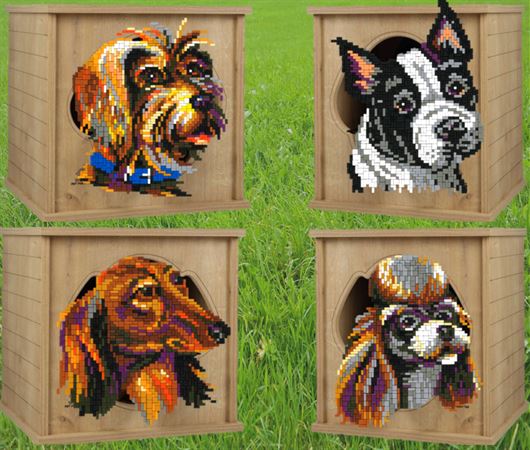 Stickit-Pixel Hunde Köpfe 4 in 4