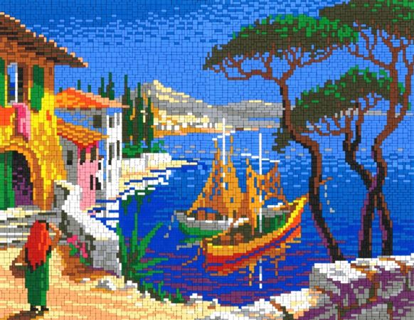 Stecksystem Italienische Landschaft mit XXL-Steckvorlage