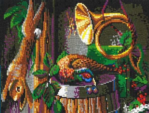 Stickit-Bild ,, Stillleben Treibjagd ,,