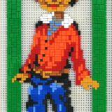 Stecksystem Junge mit roter Jacke mit XXL-Steckvorlage