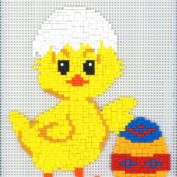 Stickit-Pixel Küken mit Osterei