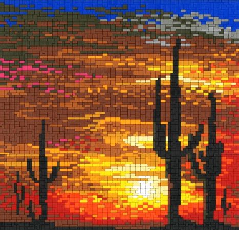 Stickit-Pixel Kakteen in der Prärie