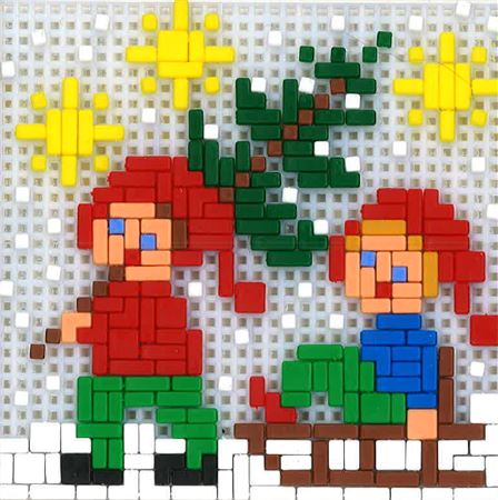 Stickit-Pixel Kinder mit Christbaum