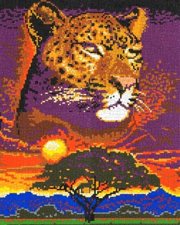 Stecksystem Leopard in der Sonne mit XXL-Steckvorlage