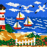 Stickit-Pixel Leuchtturm am Strand