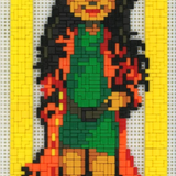 Stecksystem Mädchen mit roten Mantel mit XXL-Steckvorlage