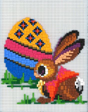 Stickit-Pixel Osterhase mit großem Ei