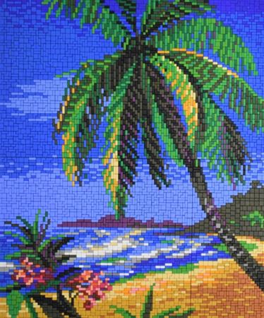 Stickit Mini Stecksystem Palmenstrand mit XXL-Steckvorlage