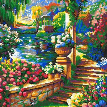 Stecksystem Paradiesgarten XXL Motiv mit XXL-Steckvorlage