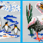 Stickit-Pixel Pelikan u. Pinguin 2 in 2