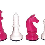 Schachplan faltbar weiss/pink, Feld 55 mm