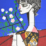 Stecksystem Portrait von Madame Z (Pablo Picasso) mit XXL-Steckvorlage