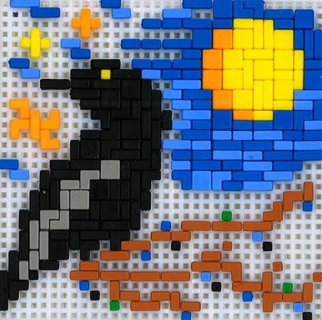 Stickit-Pixel Rabe in der Nacht